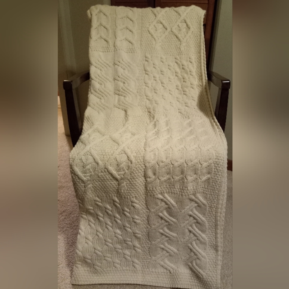 Kilronan Super Soft Merino Wool Throw (QVC Item #H218411, Classic Aran)